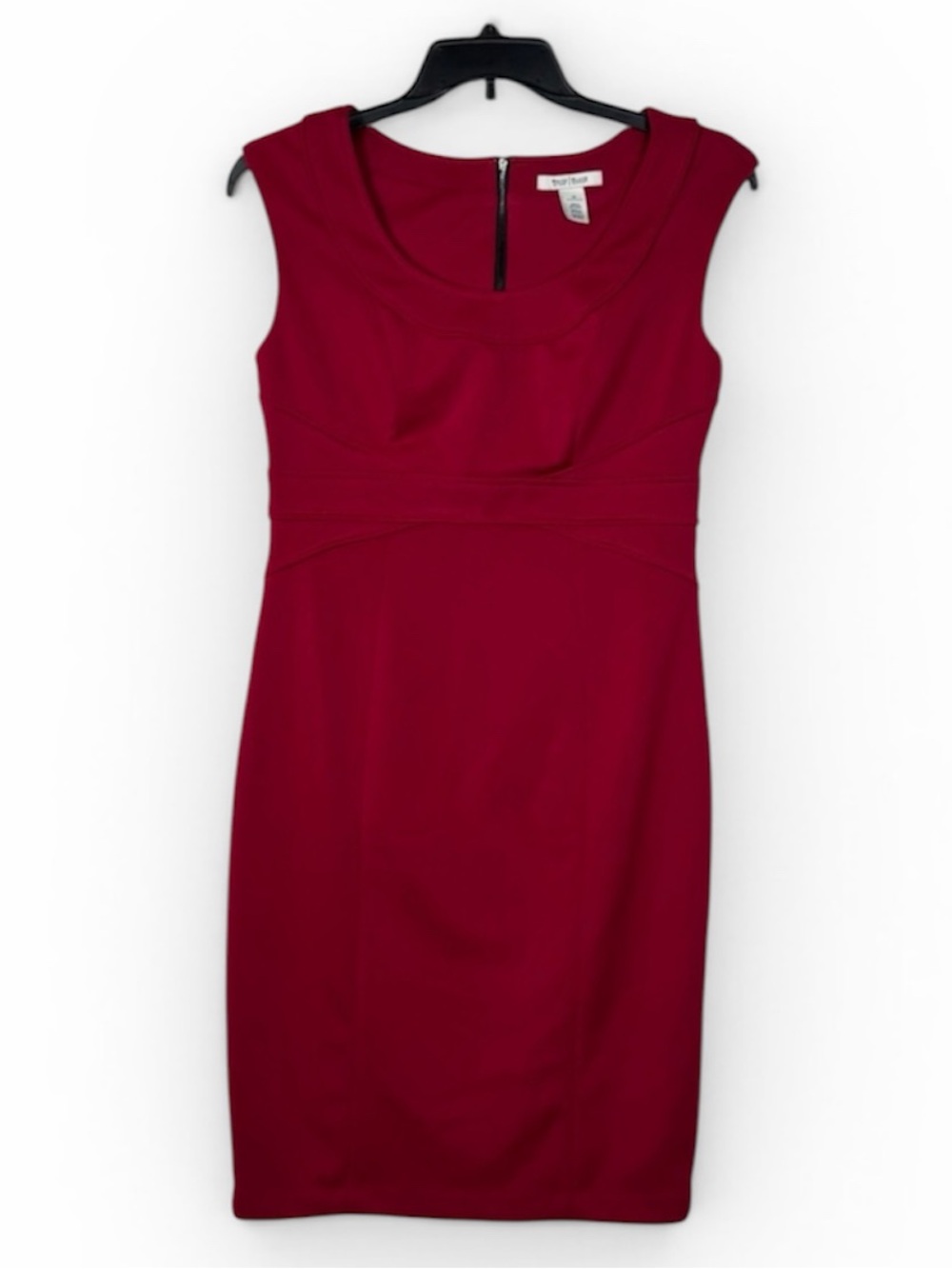 White House Black Market Red Sheath Dress W/Slimming Waist Detail, Size 12. NWOT
